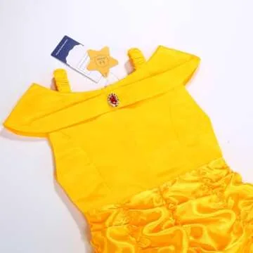 Aoiviss Yellow Princess Dress with Accessories for Girls