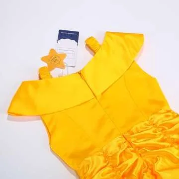 Aoiviss Yellow Princess Dress with Accessories for Girls