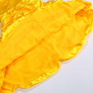 Aoiviss Princess Dress for Girls Off Shoulder Layered Yellow Princess Dress Up Clothes with Accessories Halloween Cosplay