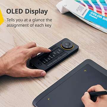 XENCELABS Quick Keys for Pen Tablet, Pen Displays, 40 Customizable Shortcut Keys, OLED Display, Used Wired or Wirelessly for macOS, Windows, Win-ARM and Linux