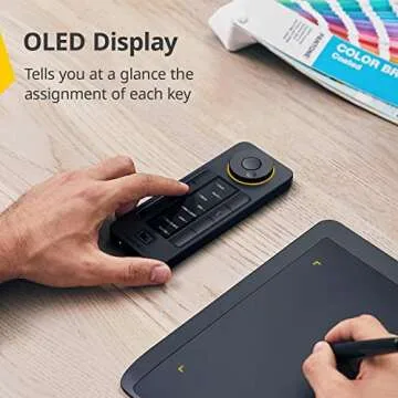 XENCELABS Quick Keys for Pen Tablet, Pen Displays, 40 Customizable Shortcut Keys, OLED Display, Used Wired or Wirelessly for macOS, Windows, Win-ARM and Linux