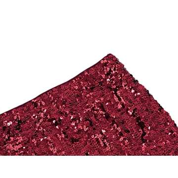 MANER Women's Sequin Skirt Sparkle Stretchy Bodycon Mini Skirts Night Out Party (Burgundy, Medium)