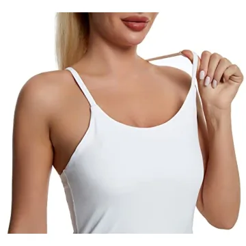 Women's Tennis Dress Built-in Bra & Shorts Pocket White