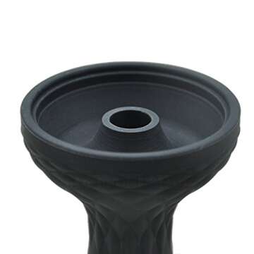 BudPro Hookah Bowl - Silicone 1 Hole Phunnel Bowl - Perfect with Charcoal Holder - Black Shisha Bowl