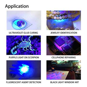 3W 395NM LED Black Light for Art and Parties