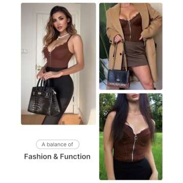 SHAPELLX Lace Bodysuit Tummy Control Shapewear Bodysuit for Women Thong Lace Corset Tops Backless