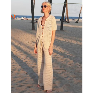 Springrain Women's Crochet Summer Lounge Sets - Stylish Comfort