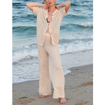 Springrain Women's Crochet Summer Lounge Sets - Stylish Comfort