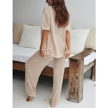 Springrain Women's Crochet Summer Lounge Sets - Stylish Comfort
