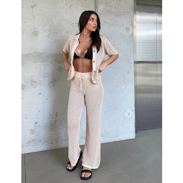 Springrain Women's Crochet Summer Lounge Sets - Stylish Comfort