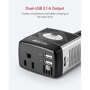 BESTEK 150W Power Inverter Portable Car Charger