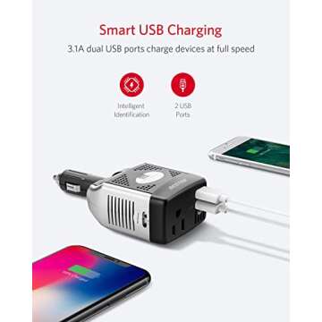 BESTEK 150W Power Inverter Portable Car Charger