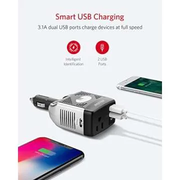 BESTEK 150W Power Inverter Portable Car Charger