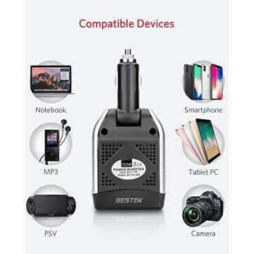 BESTEK 150W Power Inverter Portable Car Charger