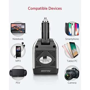 BESTEK 150W Power Inverter Portable Car Charger