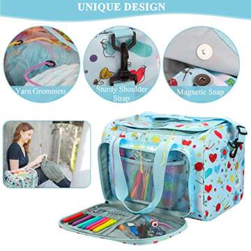 Coopay Knitting Bag Large Crochet Bag, Huge Knitting Bags and Totes Organizer Yarn Storage Organizer...