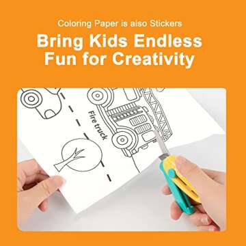 Coloring Paper Roll for Kids, Toddler Drawing Paper Roll, Squeaky Clean Sticky Wall Painting Stickers Set for Gift, 120 * 11.8 Inch Transportation