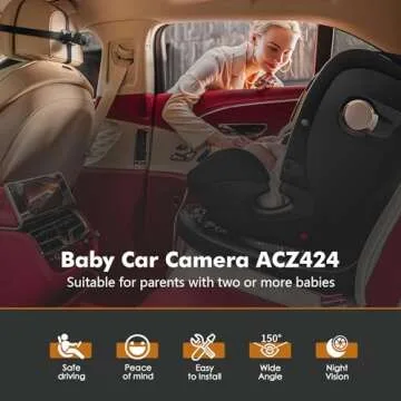Itomoro Baby Car Camera HD 1080P Dual-Channel Display Baby Car Monitor with 2 IR Night Vision Camera...