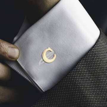 Salutto Men's Gold Letter 'C' Cufflinks - Premium Quality Gift Boxed for Every Occasion