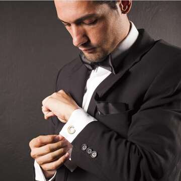 Salutto Men's Gold Letter C Cufflinks with Gift Box