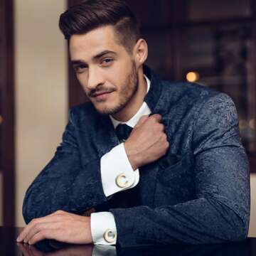 Salutto Men's Gold Letter C Cufflinks with Gift Box