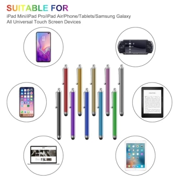 Stylus Pen Pack for Tablets & Smartphones - 10 Colors
