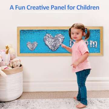 Flenpptly Sensory Wall | Sensory Wall Panel for Kids | Sequin Fabric Sensory Wall | Reversible Sequin Fabric | Sequin Flip Fabric | Sensory Wall Panel | Wall Sensory Board (Blue, Large)