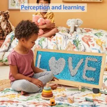 Flenpptly Sensory Wall | Sensory Wall Panel for Kids | Sequin Fabric Sensory Wall | Reversible Sequin Fabric | Sequin Flip Fabric | Sensory Wall Panel | Wall Sensory Board (Blue, Large)