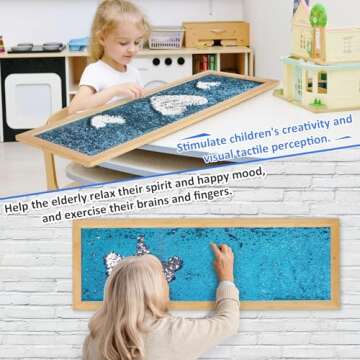 Flenpptly Sensory Wall | Sensory Wall Panel for Kids | Sequin Fabric Sensory Wall | Reversible Sequin Fabric | Sequin Flip Fabric | Sensory Wall Panel | Wall Sensory Board (Blue, Large)