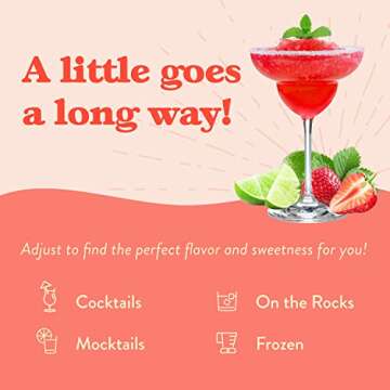 Jordan's Skinny Mixes Sugar Free Strawberry Key Lime Margarita Mix, Flavored Cocktail Mixer for Drinks, Marg Drink Flavoring for Cocktails & Mocktails, Low Calorie, Keto Friendly, 32 Fl Oz, 1 Pack