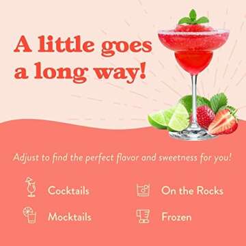 Jordan's Skinny Mixes Sugar Free Strawberry Key Lime Margarita Mix, Flavored Cocktail Mixer for Drinks, Marg Drink Flavoring for Cocktails & Mocktails, Low Calorie, Keto Friendly, 32 Fl Oz, 1 Pack