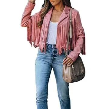 Trendy CHARTOU Faux Leather Jacket for Women - Pink & More