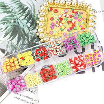 3D Fruit Nail Art Slices, Summer Fruit Slime Nail Supplies Nail Art Decorations Fruit Flakes Nail Accessories Nail Art Slice Cute Designs Decor Women Girls Manicure Supplies DIY Crafts Nail Art Fimo