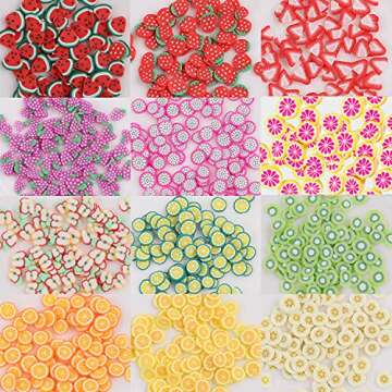3D Fruit Nail Art Slices, Summer Fruit Slime Nail Supplies Nail Art Decorations Fruit Flakes Nail Accessories Nail Art Slice Cute Designs Decor Women Girls Manicure Supplies DIY Crafts Nail Art Fimo