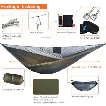 Onewind 11ft Double Camping Hammock with Bugnet