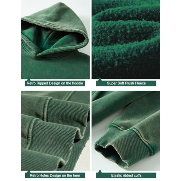 Dnzzs Womens Vintage Acid Wash Oversized Hoodie