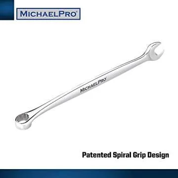 MichaelPro 8-Piece Metric Wrench Set Chromium Vanadium Steel, Ergonomic Spiral Grip, Unique Angular Design
