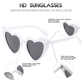 Stylish GIFIORE Heart Sunglasses with UV Protection