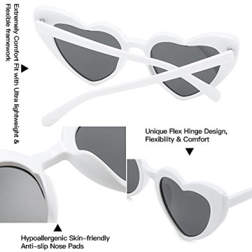 Stylish GIFIORE Heart Sunglasses with UV Protection