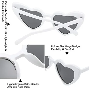 Stylish GIFIORE Heart Sunglasses with UV Protection