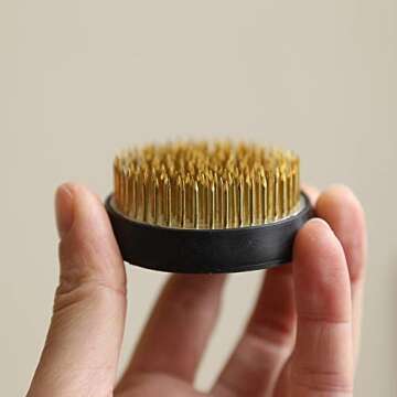 Flower Frog Round Holder Kenzan Floral Fixed Tool Pin Frog for Flower Arrangements Vase 2.4" (Gold)