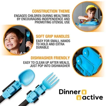 Dinneractive Construction Utensils for Toddlers Fun Mealtime