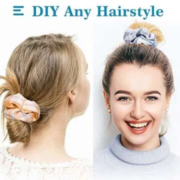 Whaline 12 Colors Plaid Hair Scrunchies Macaron Hair Tie Ropes Cotton Fabric Elastic Hair Bands Vintage Ponytail Holders Fashionable Hair Accessories for Girls Women Teens