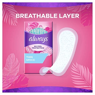 Always No Feel Daily Liners - Thin, Comfortable, 162 Count