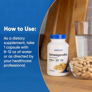 Nutricost Ashwagandha Herbal Supplement 600mg, 120 Capsules - Vegetarian, Non-GMO, Gluten Free, Ashwagandha Root