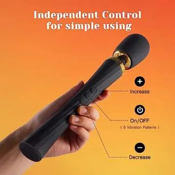 Tracy's Dog Wand Vibrator Kit for Couples, Powerful Cordless Vibrating Wand with 3 Attachments for Clitoral, G-Spot & Anal Stimulation, 5 Vibration Modes & 3 Speeds, Adult Sex Toys for Women & Partner