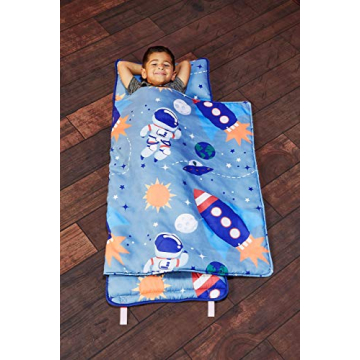 Everyday Kids Nap Mat with Removable Pillow - Outer Space Adventures, Portable & Soft for 3-6 Years