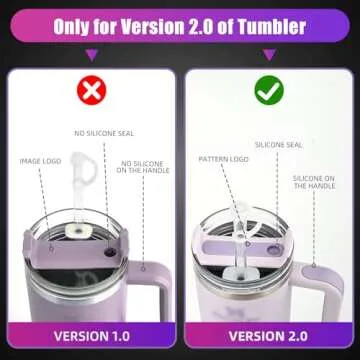 2 Sets Silicone Spill Stopper for Stanley 40/30 oz Quencher H2.0 Tumbler with Handle including 2 Straw Cover Sets 2 Round Leak Stoppers 2 Square Spill Stoppers for Stanley Cup Accessories Dust-proof