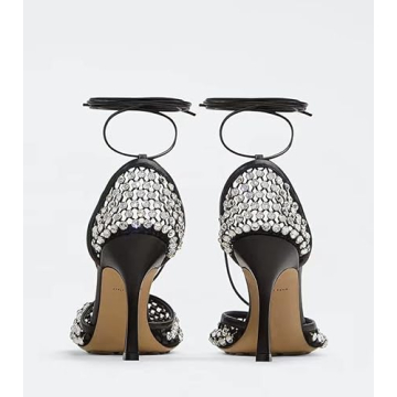 Elegant Perixir Tie Up Heels with Rhinestones for Women