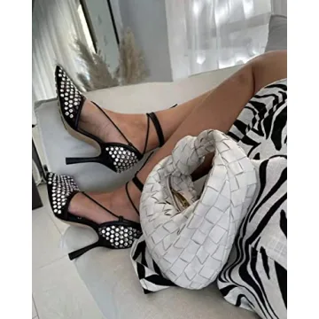 Elegant Perixir Tie Up Heels with Rhinestones for Women